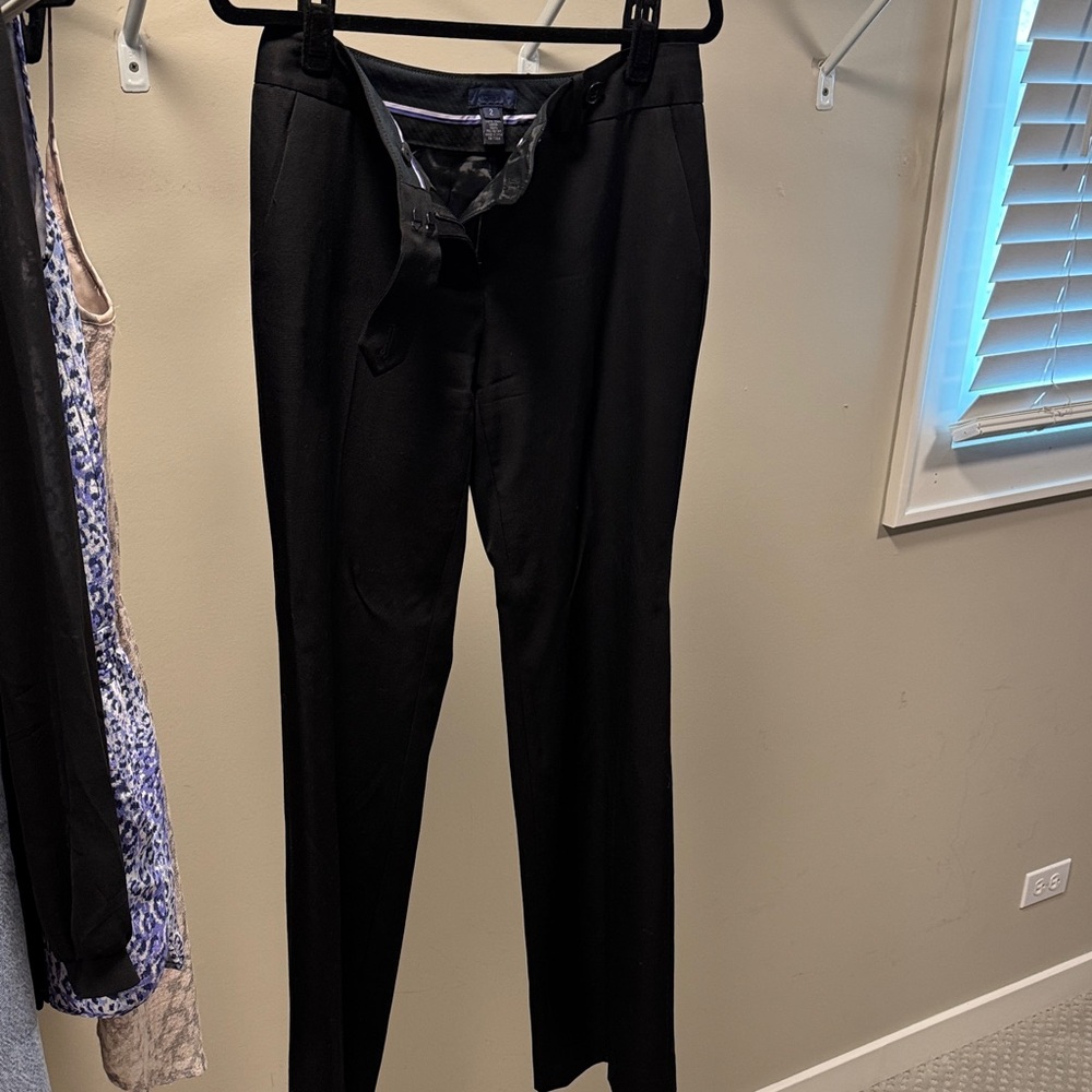Jcrew women’s favorite fit Black Dress Pants 100% wool GUC